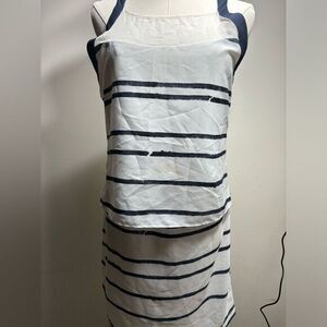 BARNEYS NEW YORK Womens Summer Dress Sheath White Blue Stripe Sleeveless Sz 4